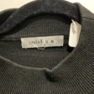 #22 Linea Uomo Men’s Black Mock Neck Sweater | Size L | Classic Knit Pullover